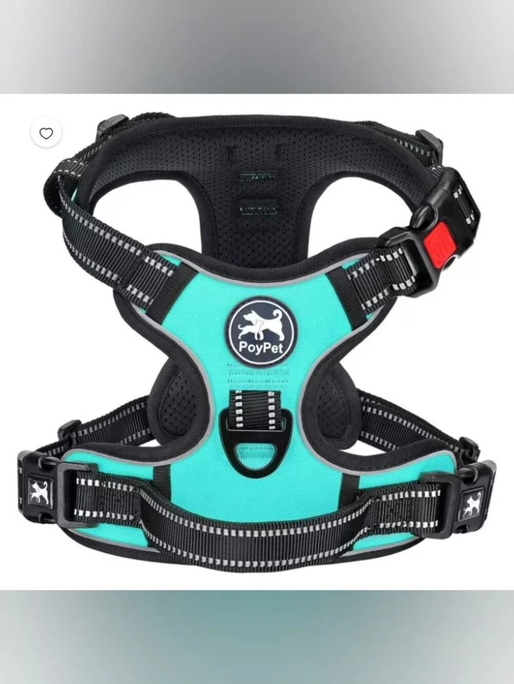 PoyPet No Pull & Choke Free 🐶 Dog Harness Padded Pet Vest Mint Blue Size XS
